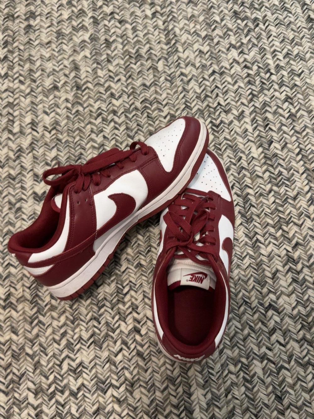 Nike Kids Burgundy and White Low-Top Sneakers